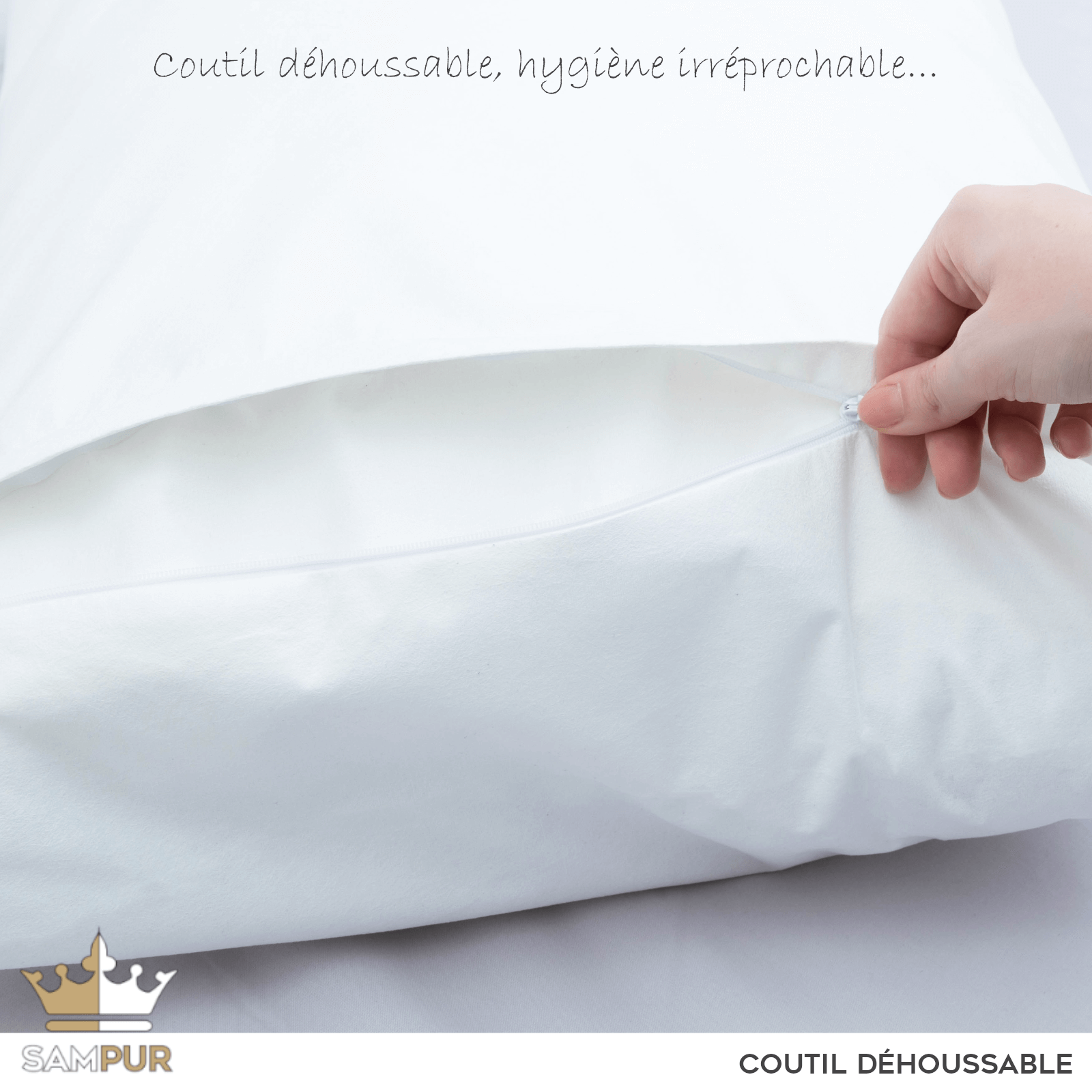 Oreiller papillon ergonomique, microfibre, déhoussable - Collection Papillon