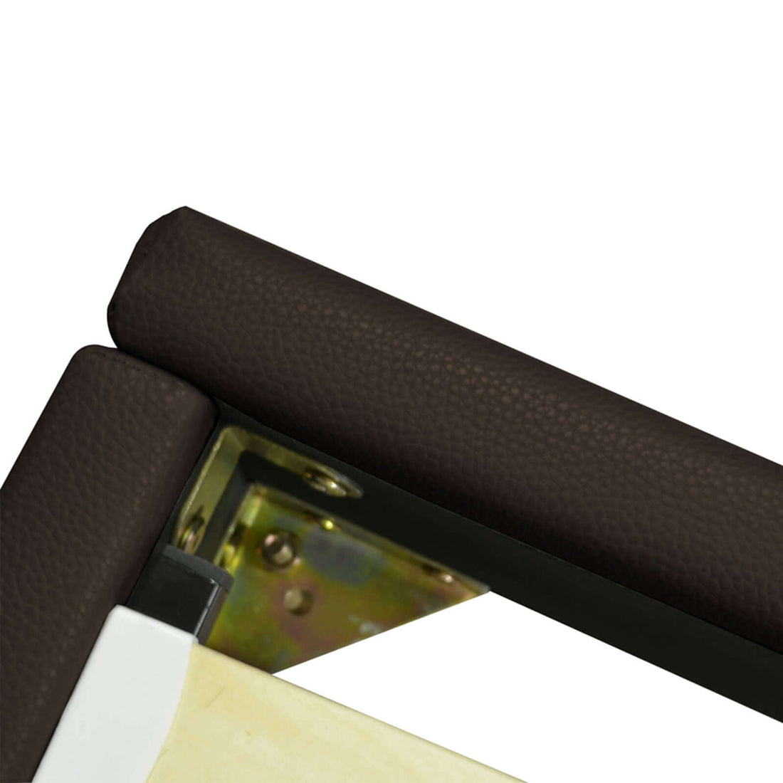 Anna Kunstleder- und Holzbettgestell: Rahmen und Beine aus Holz - Bettgestell mit flexiblen Holzlatten