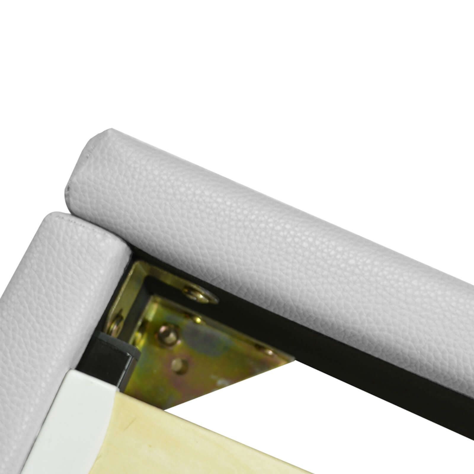 Anna Kunstleder- und Holzbettgestell: Rahmen und Beine aus Holz - Bettgestell mit flexiblen Holzlatten