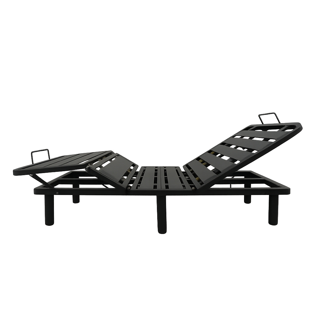 Pack lit électrique orthopédique à lattes en tissu gris clair  Orthoflex : matelas inclus
