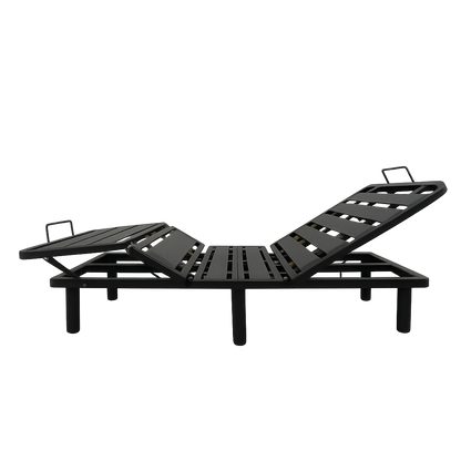 Pack lit électrique orthopédique à lattes en tissu gris clair  Orthoflex : matelas inclus