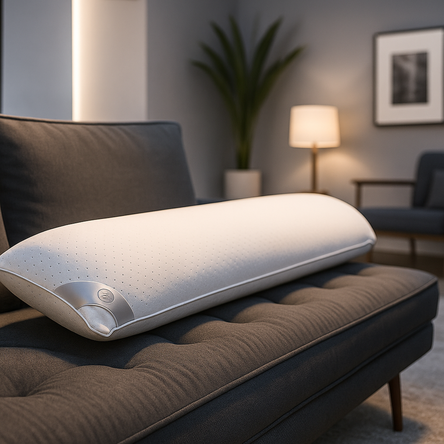 Traversin mémoire de forme, soutien cervical, déhoussable - Collection Prestige