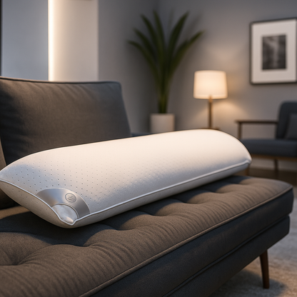 Traversin mémoire de forme, soutien cervical, déhoussable - Collection Prestige