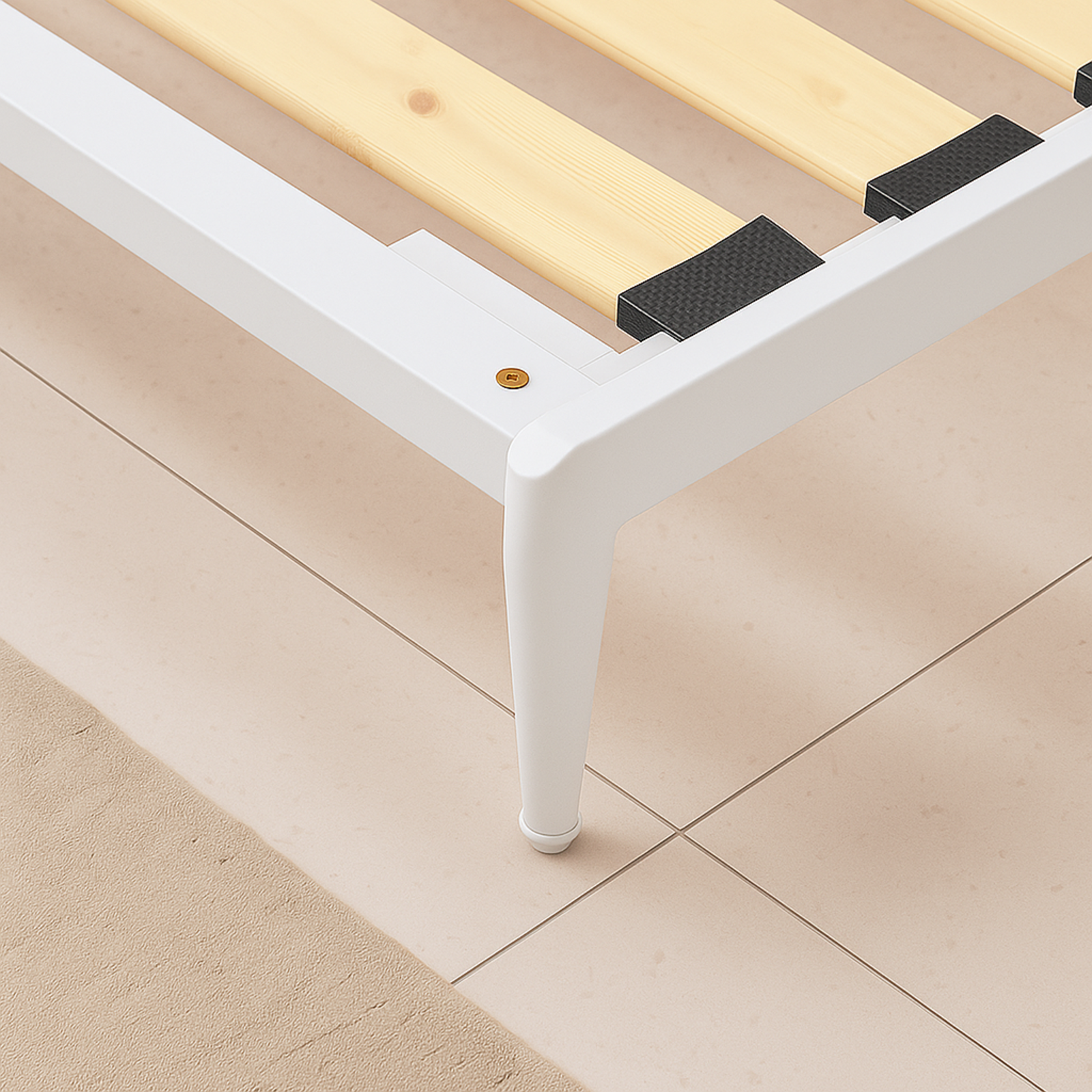 Sommier métallique style industriel, lattes larges, cadre à lattes - Collection Loft