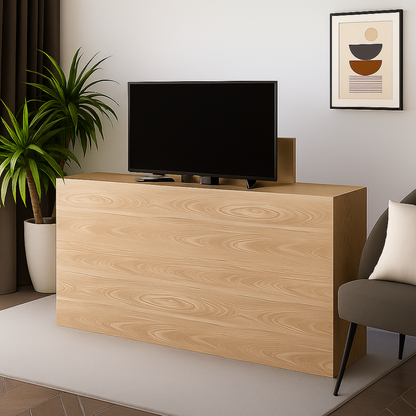 Console TV design : meuble TV encastrable avec télécommande sans fil - Collection Palace