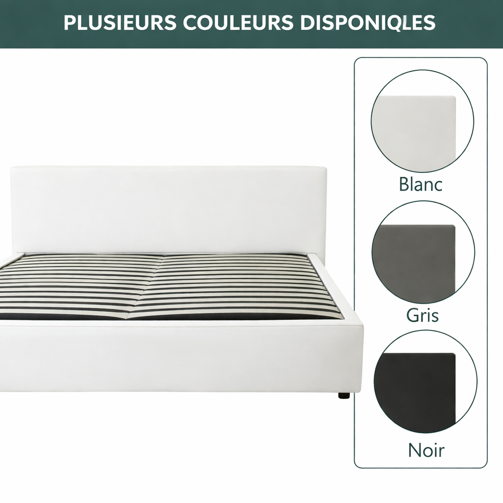 Innovatives Lounge-Stauraumbett in hellgrauem Stoff: Mit der horizontalen Öffnung wird das Bettenmachen zum Kinderspiel!