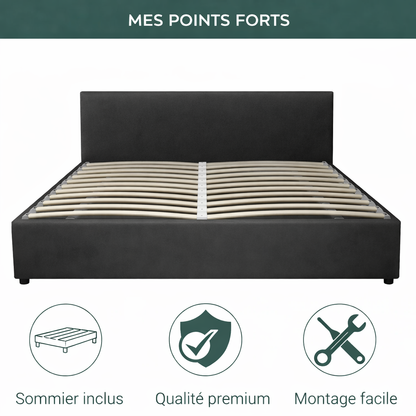 Futura – innovatives Klappbett mit Stauraum und Bezug aus weißem Kunstleder: automatisches Öffnen per Fernbedienung und flexibler Lattenrost aus Holz