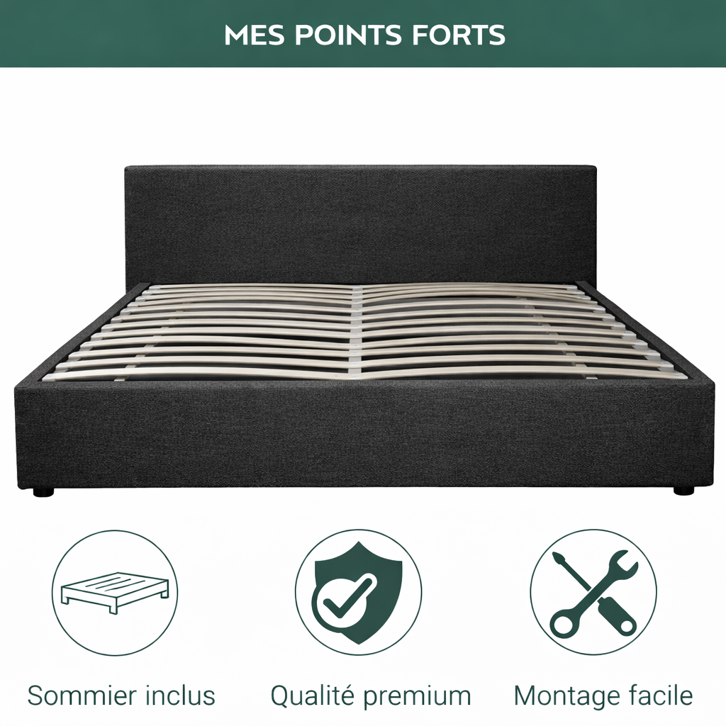 Futura originelles Stauraumbett mit Hubbett, schicker Stoffbezug in Sand: automatisches Öffnen per Fernbedienung und flexibler Lattenrost aus Holz