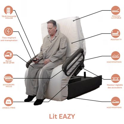 Electric adjustable bed, enhanced autonomy - Eazy Collection
