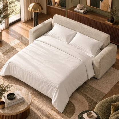 Canapé convertible avec matelas mémoire de forme beige - Collection canape lit