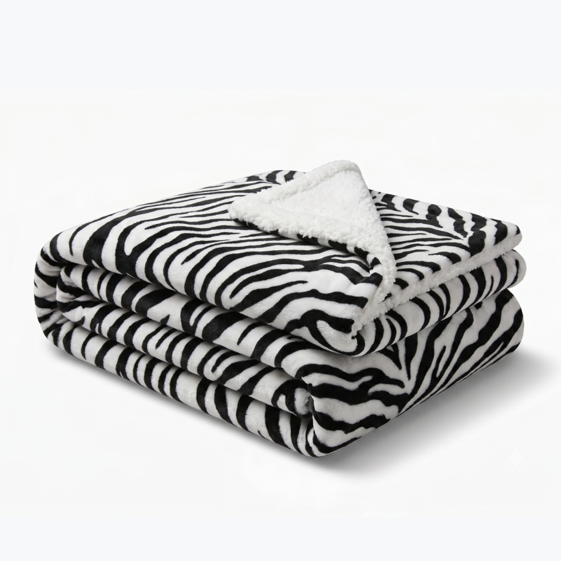 Couette réversible tempérée, blanche et noire - Collection Safari