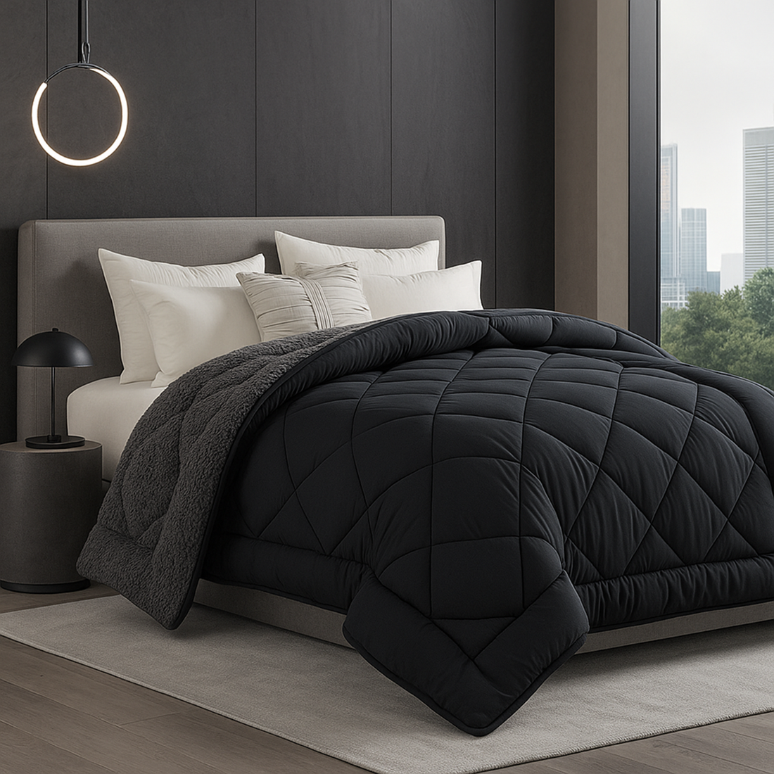 Couette réversible laine, été et hiver - Collection Sherpa