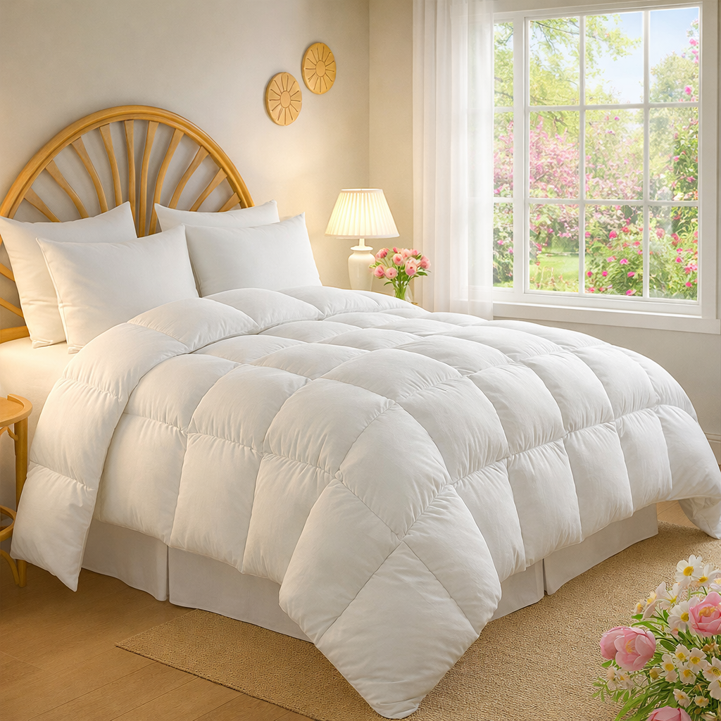 Couette 100% plumes chaude, qualité 200 g/m², respirante - Collection Luxe