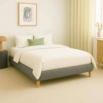 Sommier bouclette Deco : cadre et pieds en bois