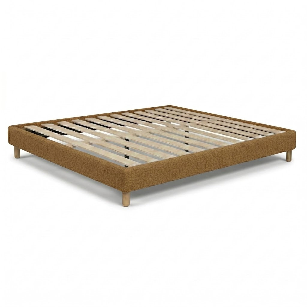 Sommier bouclette, cadre de lit, pieds bois, maintien bassin - Collection Deco
