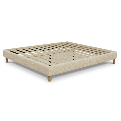 Sommier bouclette, cadre de lit, pieds bois, maintien bassin - Collection Deco