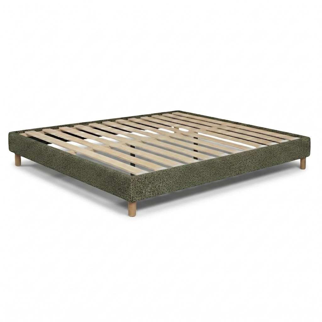 Sommier bouclette, cadre de lit, pieds bois, maintien bassin - Collection Deco