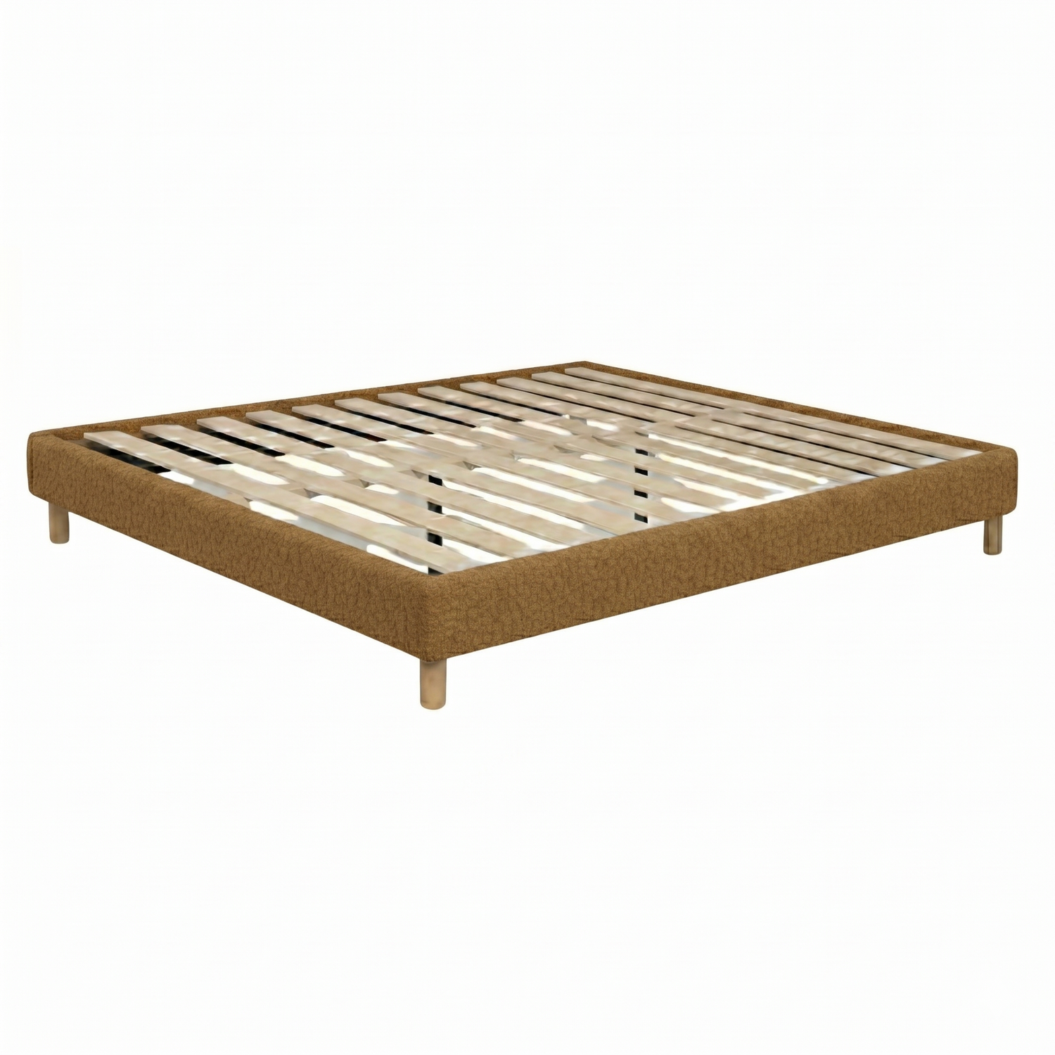 Sommier bouclette, cadre de lit, pieds bois, maintien bassin - Collection Deco