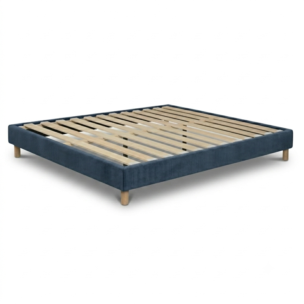 Corduroy bed base, bed frame, wooden legs, pelvic support – Deco Collection