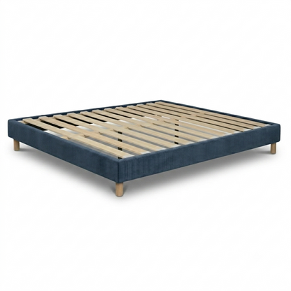 Corduroy bed base, bed frame, wooden legs, pelvic support – Deco Collection