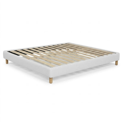 Sommier tissu Mesh 3D, cadre de lit, pieds bois, maintien bassin - Collection Deco