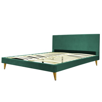 Corduroy bed, headboard, wooden slatted base - Prince Collection