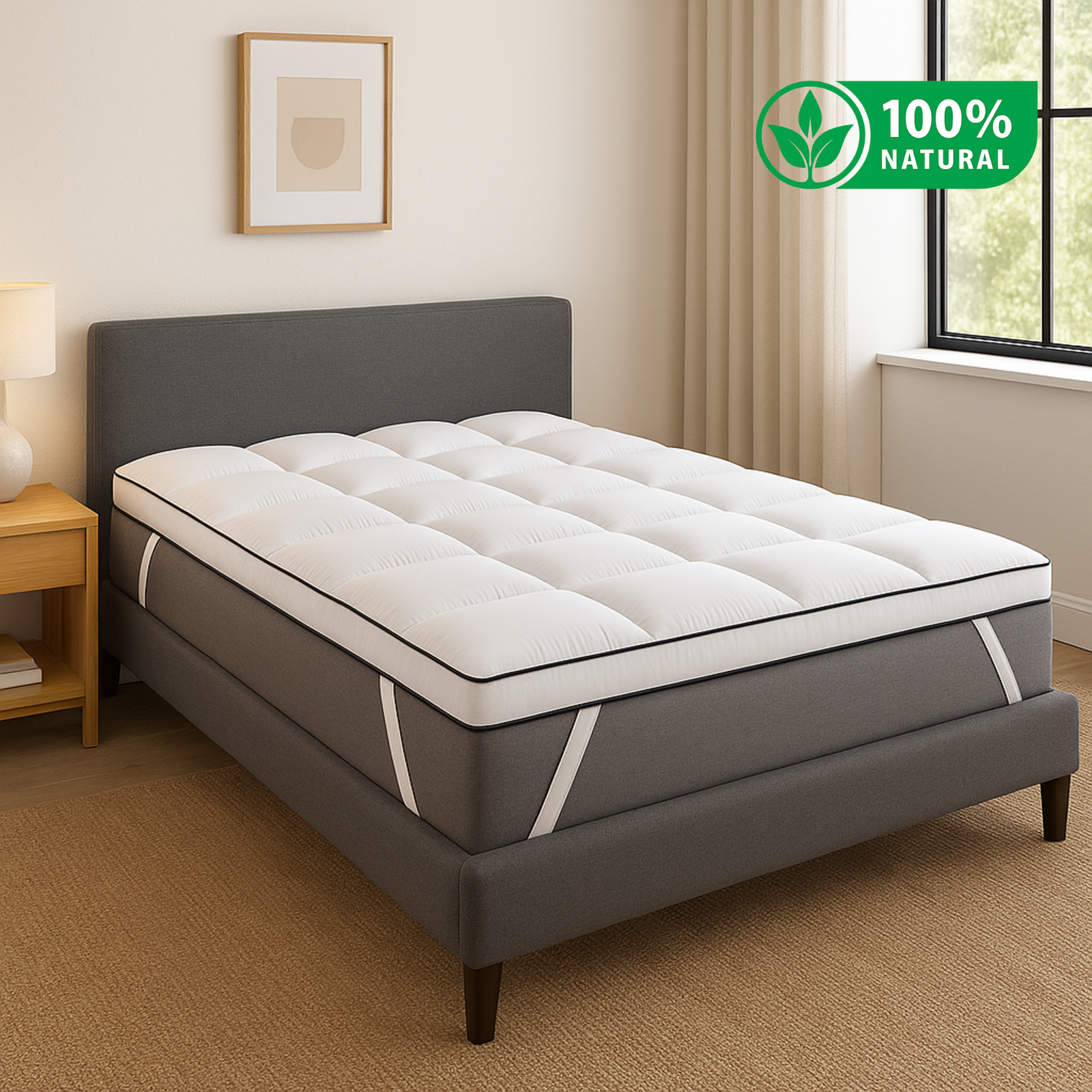 Surmatelas 100% plumes de canard, moelleux et ergonomique - Collection Plumes XXL