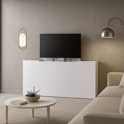Console TV design : meuble TV encastrable avec télécommande sans fil - Collection Palace