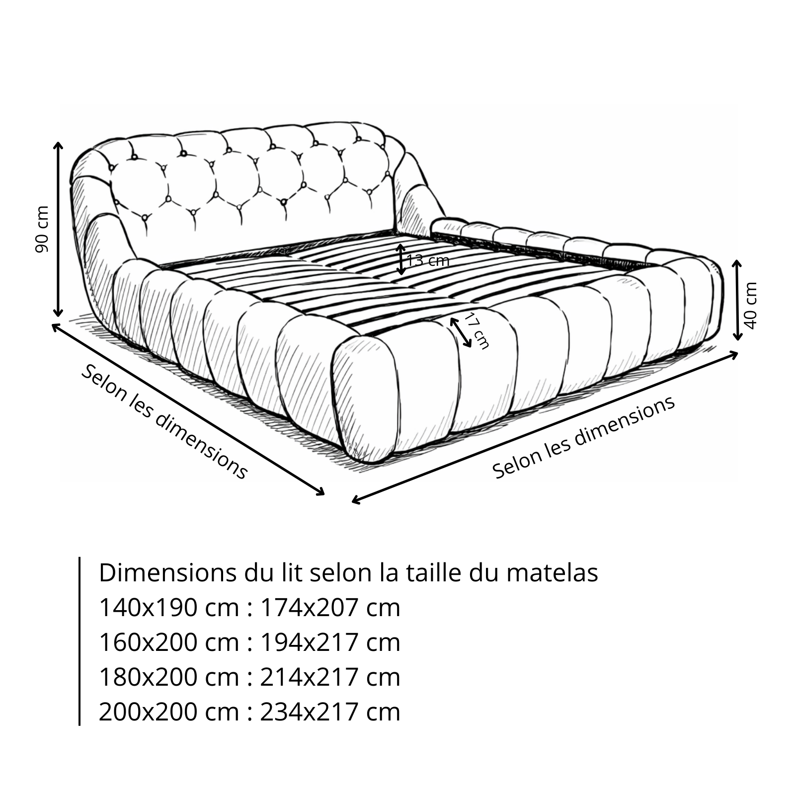 Lit coffre Bubble, tête de lit, grand espace de stockage, bouclette - Collection Bubble