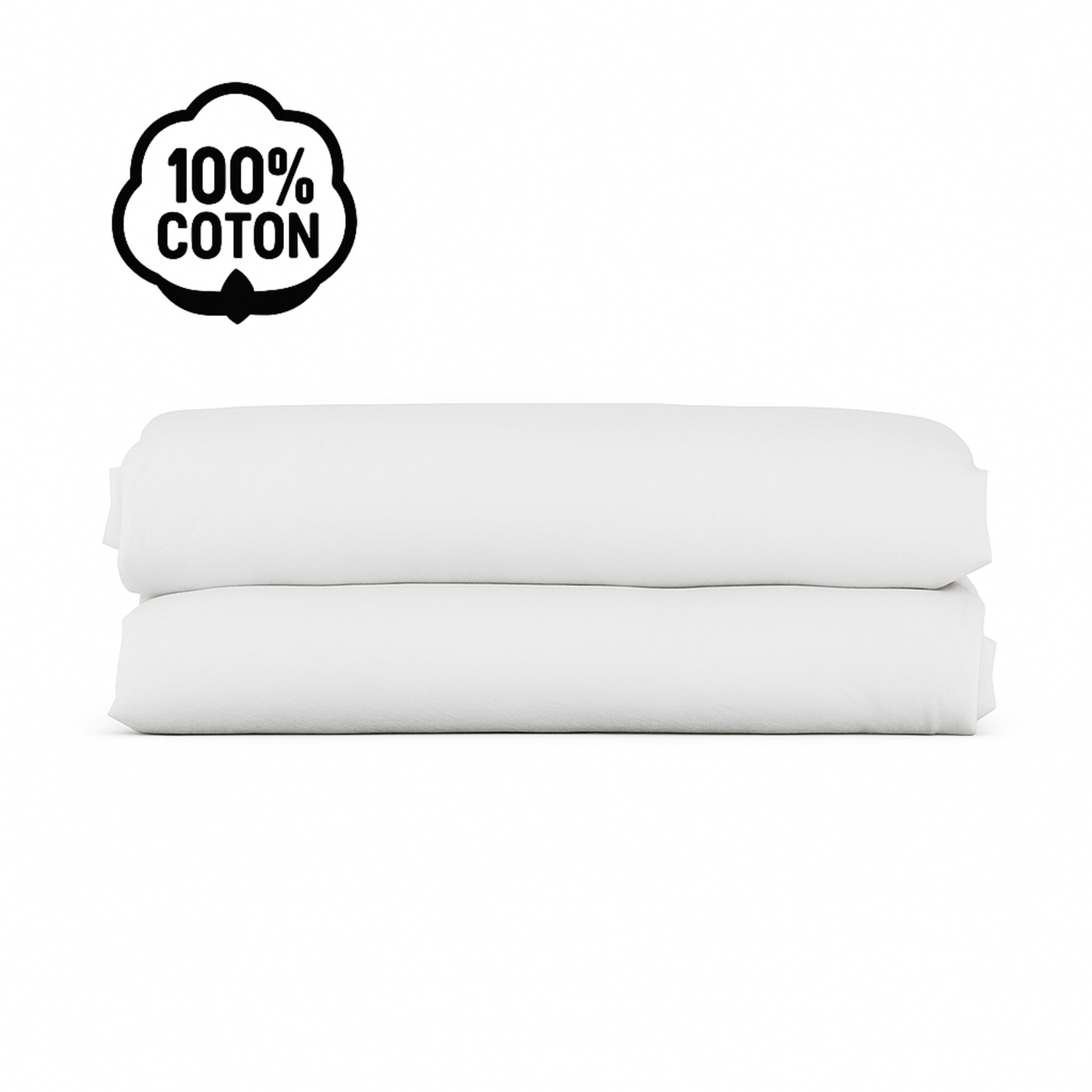 Drap housse en coton confortable et naturel : Blanc