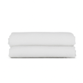 Elastic cotton fitted sheet, comfortable, natural white - Plain Collection