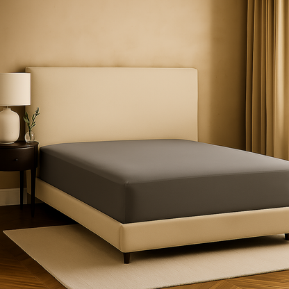 Drap housse unie, doux et respirant : Gris ardoise