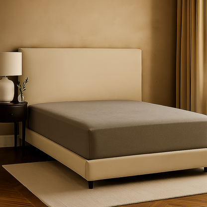 Drap housse unie, doux et respirant : Gris perle