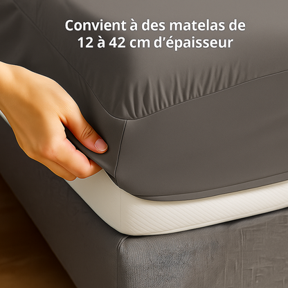 Drap housse unie, doux et respirant : Gris ardoise