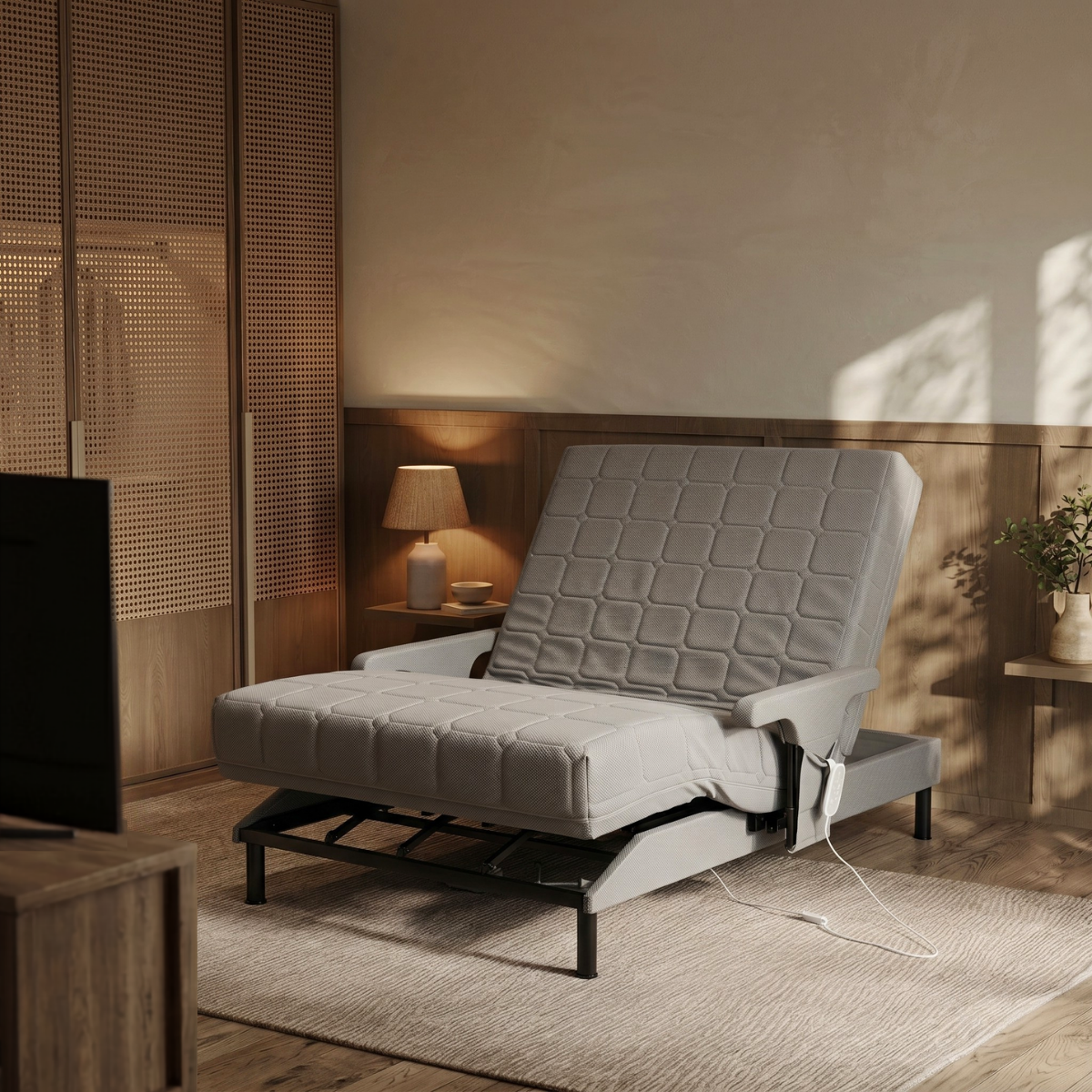 Electric adjustable bed, enhanced autonomy - Eazy Collection