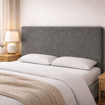 Housse de tête de lit bouclette grise