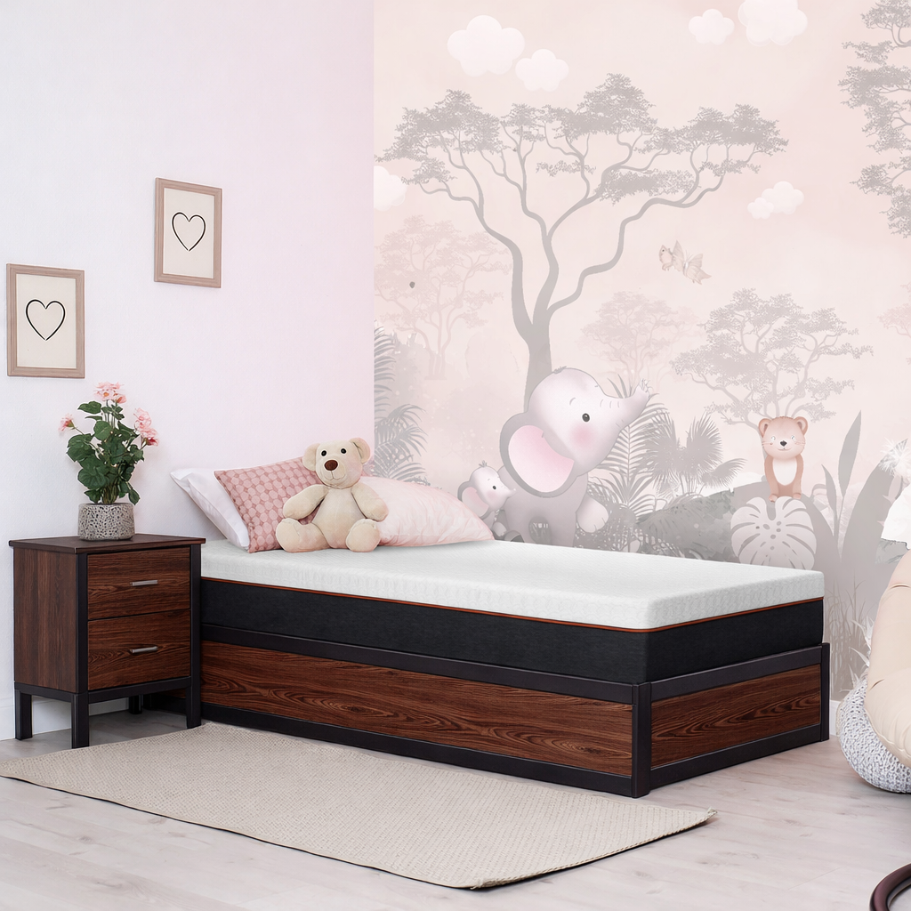 Lit coffre enfant Charlie : sommier à lattes et grand coffre