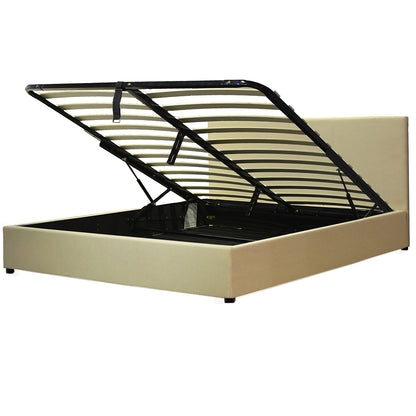 Lit coffre tissu, tête de lit, grand espace de stockage - Collection Versailles