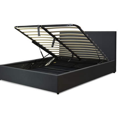 Lit coffre Versailles : tissu et grand coffre