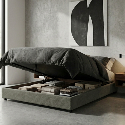 Loop pile storage bed, flexible slats, large storage space - Vegas Collection