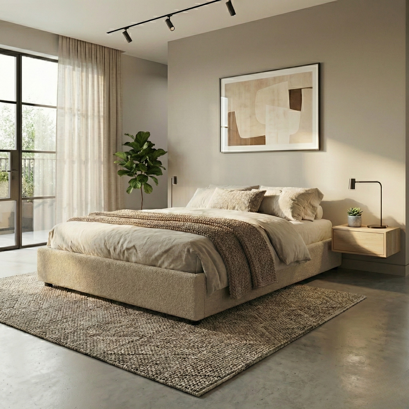 Loop pile storage bed, flexible slats, large storage space - Vegas Collection