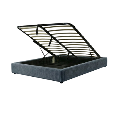 Corduroy storage bed, flexible slats, large storage space - Vegas Collection