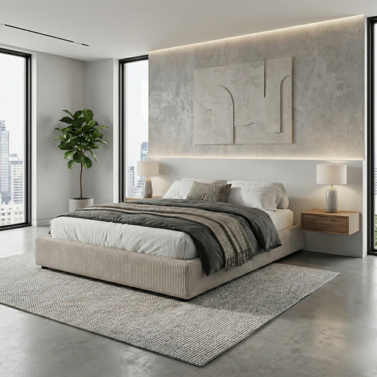 Corduroy storage bed, flexible slats, large storage space - Vegas Collection