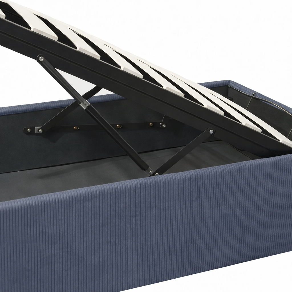 Corduroy storage bed, flexible slats, large storage space - Vegas Collection