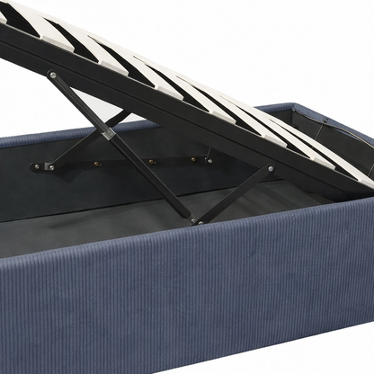 Corduroy storage bed, flexible slats, large storage space - Vegas Collection