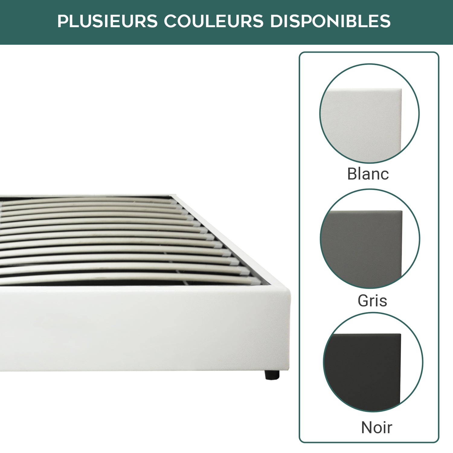 Lit coffre Lounge novateur simili cuir blanc : À ouverture horizontale, faire son lit devient facile !