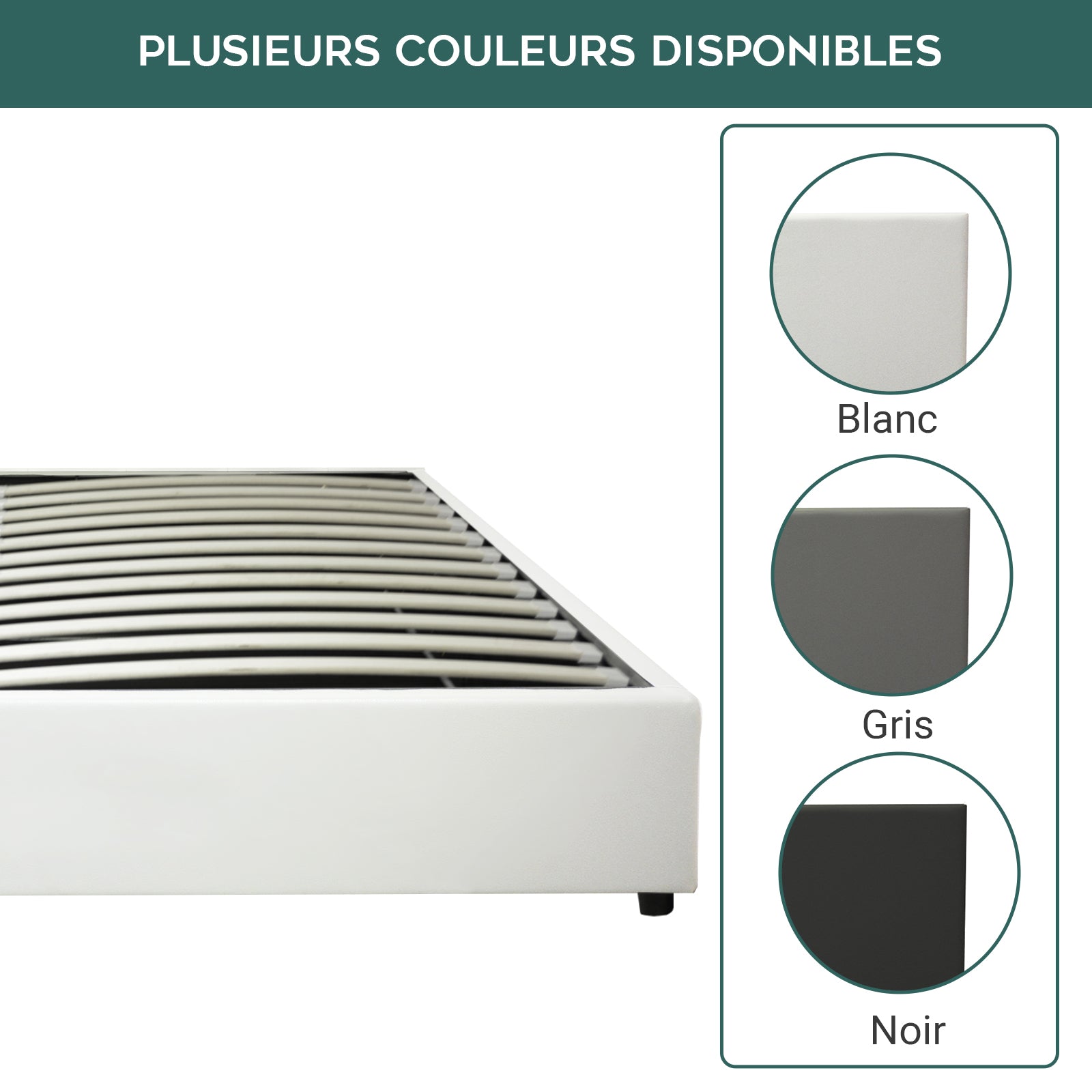 Lit coffre Lounge novateur simili cuir blanc : À ouverture horizontale, faire son lit devient facile !