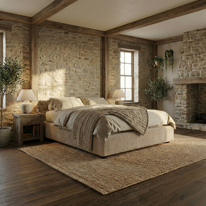 Lit coffre électrique velours côtelé, télécommande, sommier flexible - Collection Futura