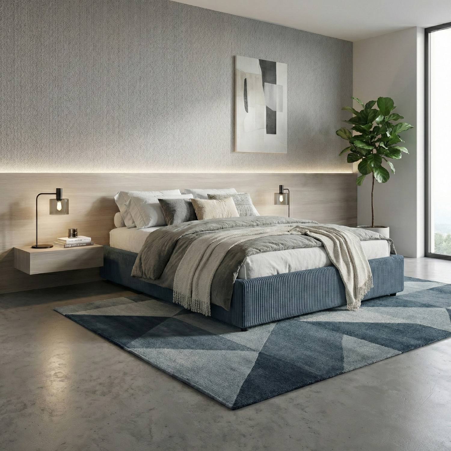 Lit coffre électrique velours côtelé, télécommande, sommier flexible - Collection Futura