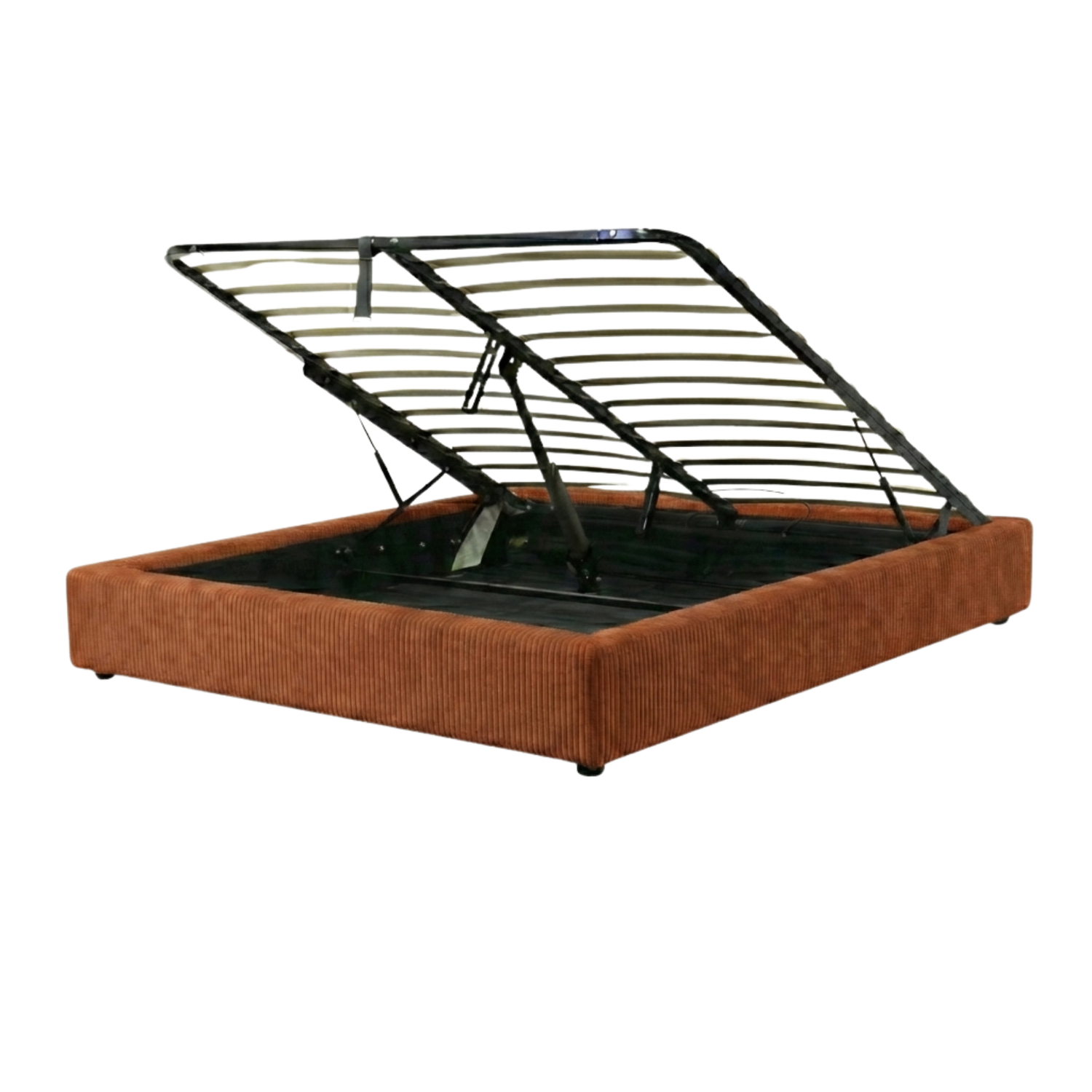 Electric storage bed in corduroy, remote control, flexible base - Futura Collection